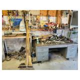 METAL DESK, METAL TABLE, ASSORTED SCRAP, NUTS, METAL DESK, METAL TABLE, ASSORTED SCRAP, NUTS,
