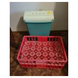 PAPER SHREDDER AND 2 PLASTIC COKE CRATES PAPER SHREDDER AND 2 PLASTIC COKE CRATES