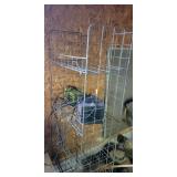 WIRE RACK WITH 2 BATTERY CHARGERS (UNTESTED) - WIRE RACK WITH 2 BATTERY CHARGERS (UNTESTED) -