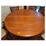 54" ROUND OAK PEDISTAL TABLE - 54" ROUND OAK PEDISTAL TABLE -