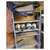 4 WEED CONTROL SPRAYERS AND METAL SHELF - 4 WEED CONTROL SPRAYERS AND METAL SHELF -