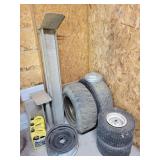 2 REAR LAWN MOWER TIRES, 2 OTHER TIRES, DIAMOND 2 REAR LAWN MOWER TIRES, 2 OTHER TIRES, DIAMOND