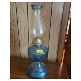 BLUE GLASS OIL LAMP BLUE GLASS OIL LAMP