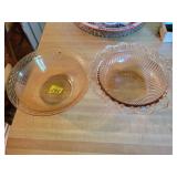 2 PINK DEPRESSION BOWLS 2 PINK DEPRESSION BOWLS