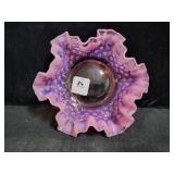 6 INCH PINK OPANESCENT HOBNAIL DISH 6 INCH PINK OPANESCENT HOBNAIL DISH