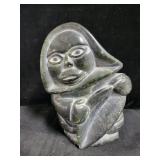 CARVED STONE ESKIMO ART FIGURINE CARVED STONE ESKIMO ART FIGURINE