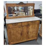 ANTIQUE ITALIAN MARBLE TOP BUFFET WITH ANTIQUE ITALIAN MARBLE TOP BUFFET WITH