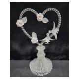 HAND BLOWN CRYSTAL WEDDING CAKE TOPPER HAND BLOWN CRYSTAL WEDDING CAKE TOPPER
