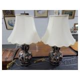 PAIR OF ASIAN STYLE CERAMIC LAMPS PAIR OF ASIAN STYLE CERAMIC LAMPS