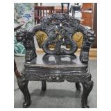 ANTIQUE CHINESE CARVED DRAGON CHAIR - ANTIQUE CHINESE CARVED DRAGON CHAIR -