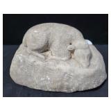 CARVED STONE WITH SHEEP FIGURINE - MISSING CARVED STONE WITH SHEEP FIGURINE - MISSING