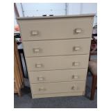 5 DRAWER PAINTED CHEST - 32 IN X 15 IN X 44 IN H 5 DRAWER PAINTED CHEST - 32 IN X 15 IN X 44 IN H