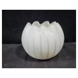 4 1/2" PEARL SATIN GLASS ROSE BOWL 4 1/2" PEARL SATIN GLASS ROSE BOWL