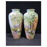 PAIR NORITAKE 8 1/2" BOVINE VASES PAIR NORITAKE 8 1/2" BOVINE VASES