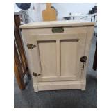 WHITE CLAD SINGLE DOOR END TABLE - WHITE CLAD SINGLE DOOR END TABLE -