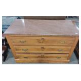 VICTORIAN 3 DRAWER MARBLE TOP DRESSER VICTORIAN 3 DRAWER MARBLE TOP DRESSER