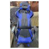 BLUE AND BLACK GAMING CHAIR WITH BLUE AND BLACK GAMING CHAIR WITH