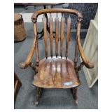 CARVED WOOD ROCKING CHAIR - CARVED WOOD ROCKING CHAIR -