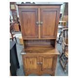 CHILDS PRIMITIVE STEP BACK CUPBOARD - CHILDS PRIMITIVE STEP BACK CUPBOARD -