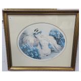 "HYDRANGEAS" BY LOUIS ICART PRINT - FRAMED "HYDRANGEAS" BY LOUIS ICART PRINT - FRAMED
