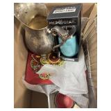 SILVER PLATE PITCHER, PAMPERED CHEF ITEM AND SILVER PLATE PITCHER, PAMPERED CHEF ITEM AND