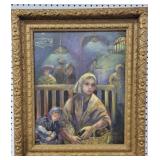 MOTHER AND DAUGHTER OIL ON BOARD - MOTHER AND DAUGHTER OIL ON BOARD -