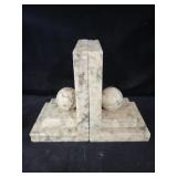 PAIR OF MARBLE BOOK ENDS PAIR OF MARBLE BOOK ENDS