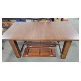 WOOD DINING TABLE WITH 2 LEAVES - WOOD DINING TABLE WITH 2 LEAVES -