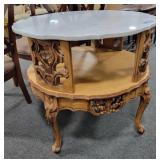 32 INCH FRENCH STYLE MARBLE TOP LAMP TABLE 32 INCH FRENCH STYLE MARBLE TOP LAMP TABLE