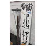 PUMPKIN WELCOME SIGN, HAT RACK AND PUMPKIN WELCOME SIGN, HAT RACK AND