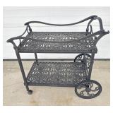 WROUGHT IRON OUTDOOR TEA CART WROUGHT IRON OUTDOOR TEA CART