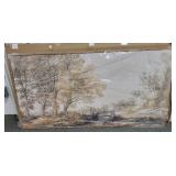 WOODLAND ART PRINT - FRAMED - 60 X 30 INCH WOODLAND ART PRINT - FRAMED - 60 X 30 INCH