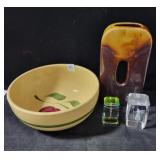 WATT APPLE MIXING BOWL, GLASS PRISMS, CERAMIC VASE WATT APPLE MIXING BOWL, GLASS PRISMS, CERAMIC VASE