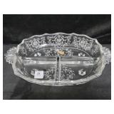12 INCH FOSTORIA "NAVARRE" CRYSTAL DIVIDED 12 INCH FOSTORIA "NAVARRE" CRYSTAL DIVIDED