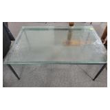 GLASSTOP IRON COFFEE TABLE - 48 X 32 X 18H GLASSTOP IRON COFFEE TABLE - 48 X 32 X 18H