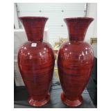 PAIR OF 24 INCH COMPOSITE VASES PAIR OF 24 INCH COMPOSITE VASES