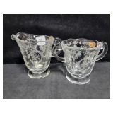 FOSTORIA "NAVARRE" CRYSTAL CREAMER AND SUGAR FOSTORIA "NAVARRE" CRYSTAL CREAMER AND SUGAR