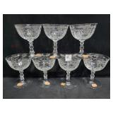 SET OF 7 FOSTORIA "NAVARRE" WINE GLASSES SET OF 7 FOSTORIA "NAVARRE" WINE GLASSES