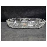 8 INCH FOSTORIA "NAVARRE" CRYSTAL RELISH DISH 8 INCH FOSTORIA "NAVARRE" CRYSTAL RELISH DISH