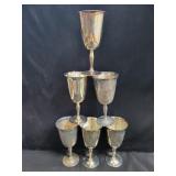 SET OF 6 PILGRIM SILVER PLATE GOBLETS SET OF 6 PILGRIM SILVER PLATE GOBLETS