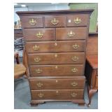 CHERRY CHEST ON CHEST BY DREXEL - 10 DRAWER CHERRY CHEST ON CHEST BY DREXEL - 10 DRAWER