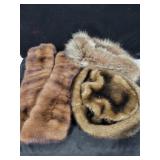 LADIES FAUX MINK HAT, MINK COLLAR AND HEADBAND LADIES FAUX MINK HAT, MINK COLLAR AND HEADBAND