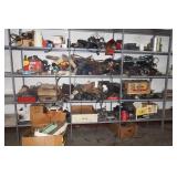 CONTENTS OF 3 SHELVES OF USED CAR PARTS & RADIOS