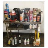 SMALL STAINLESS TABLES WITH VARIOUS LIQUIDS