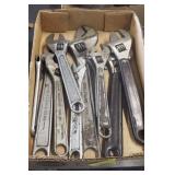 10 VARIOUS ADJUSTABLE WRENCHES