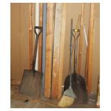 (3) 8FT 2X4 (2) SHOVELS, BROOM