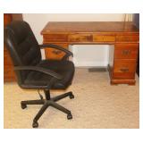 DESK & SWIVEL OFFICE CHAIR