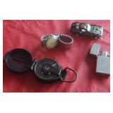 COMPASS, ZIPPO SLIMLINE, TOY CAR & TIMEX WATCH