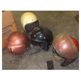 4 OLDER MOTORCYCLE HELMETS