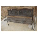 4 FT. WROUGHT IRON AND WOOD PARK BENCH